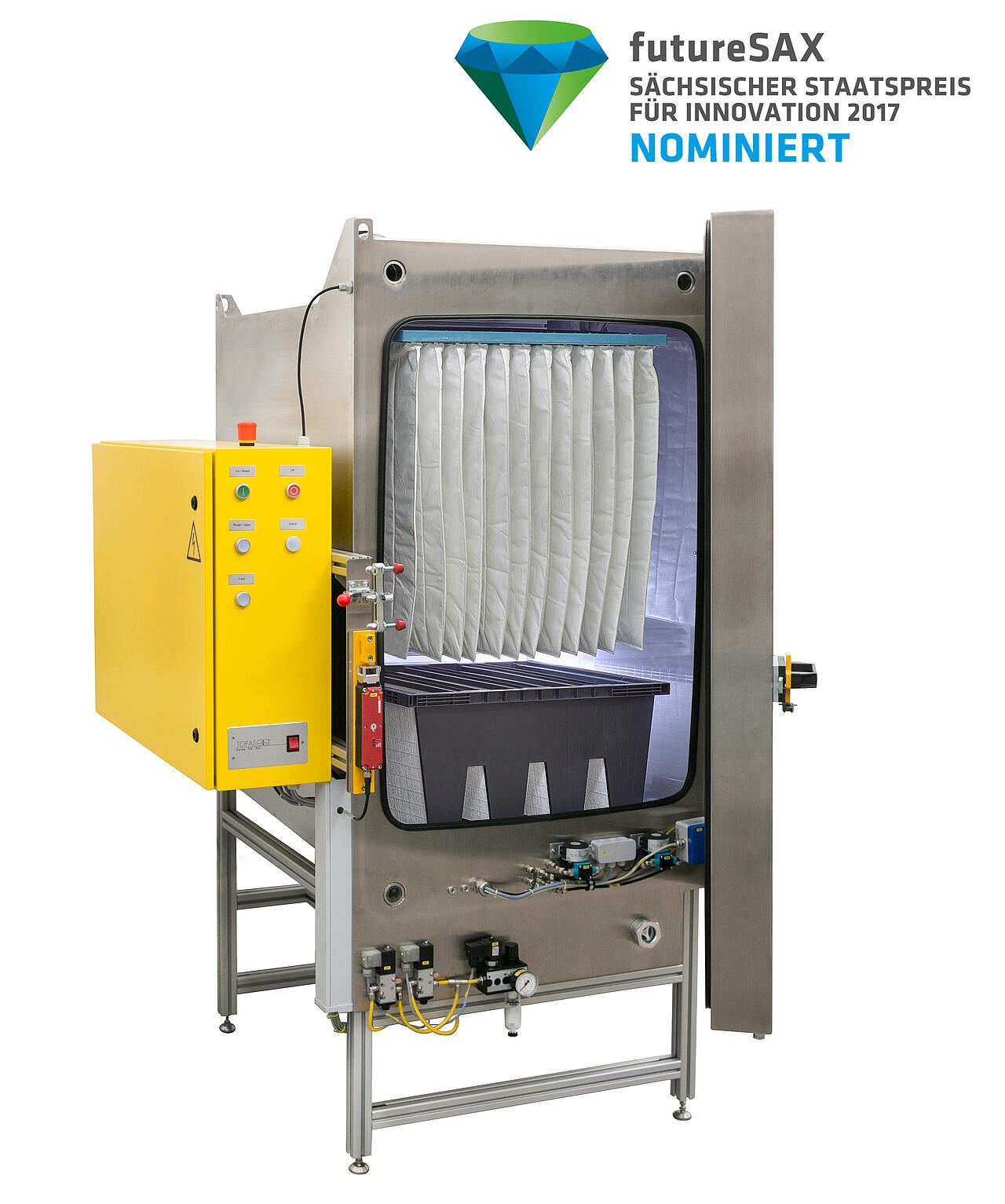 Armoire de conditionnement pour les essais de filtres à air pur selon la norme ISO 16890-4, avec le logo de futuresax Nominated