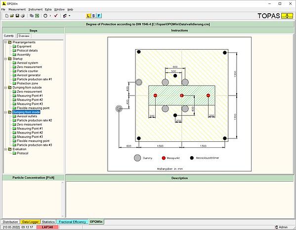 Software para la medición del grado de protección OPQWin