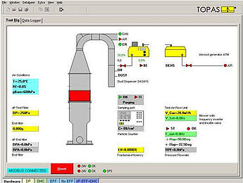 Software de control PAFWin para la eficiencia fraccional, captura de pantalla