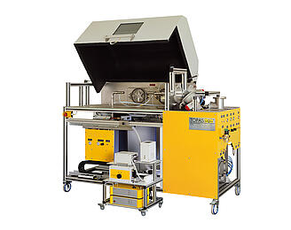 Sistema de ensayo para separadores de neblina de aceite SPT 140, vista frontal