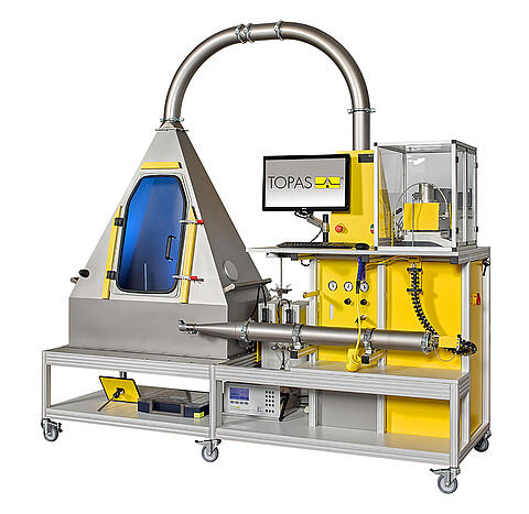 Banco de pruebas de filtración para aspiradoras VCT 121, vista frontal