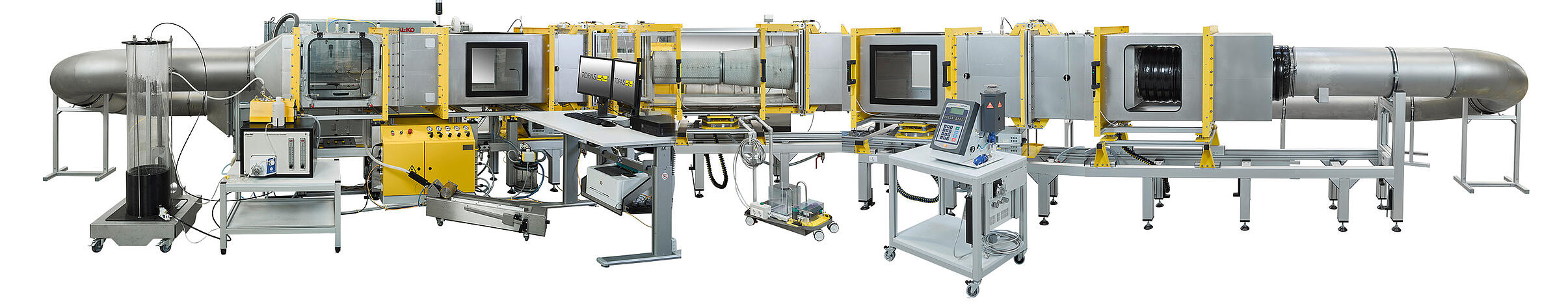 Banco de pruebas para filtros de turbinas de gas GTS 114, vista frontal
