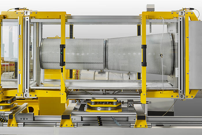 Banco de pruebas para filtros de turbinas de gas GTS 114 con filtro de turbina de gas en el canal de vidrio