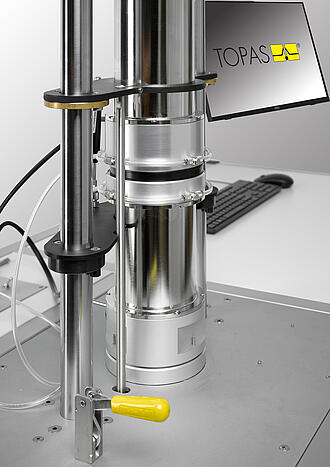 Banco de pruebas de medios filtrantes MBP 116, detalle del soporte del filtro