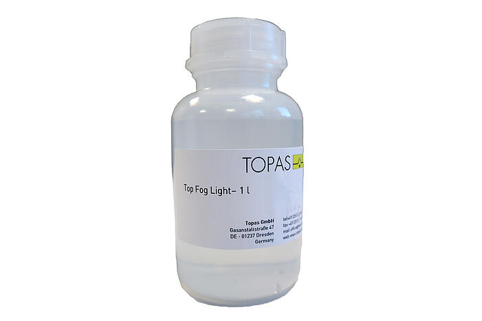 Luz Nebelfluid TopFog para su uso con el generador de niebla por condensación CFG 291, parte delantera