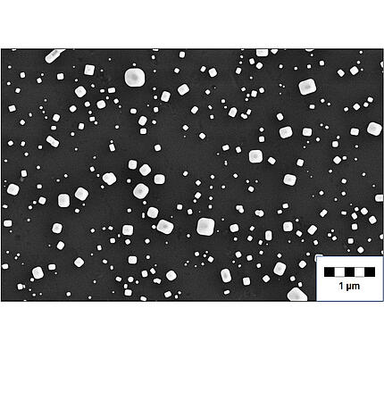 Imagen REM de partículas de aerosol de ensayo, obtenidas con el FCS 249
